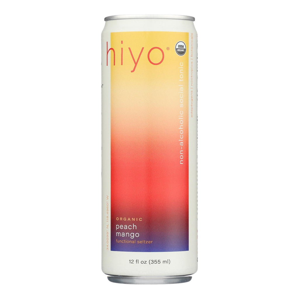 Hiyo Organic Peach Mango Seltzer, 12 fl oz (Case of 12)