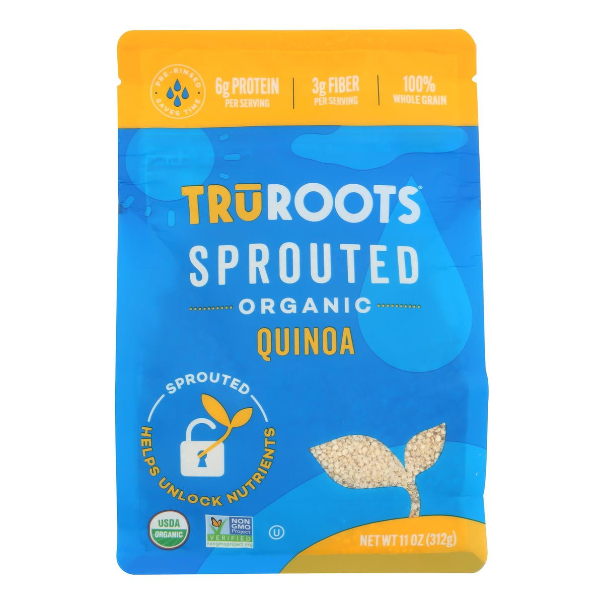 TruRoots Organic Sprouted White Quinoa, 11 oz (Case of 6)