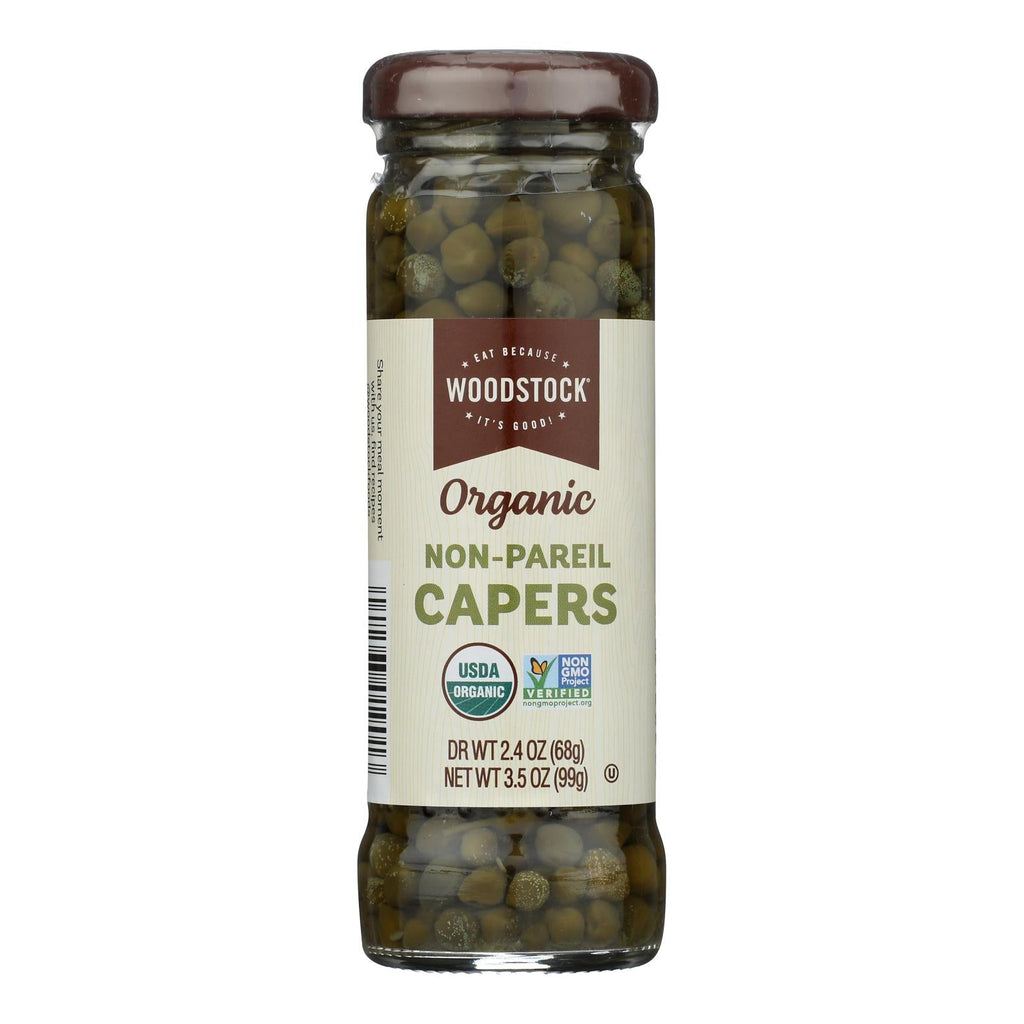 Woodstock Organic Non-Pareil Capers, 3.5 oz (Case of 12)
