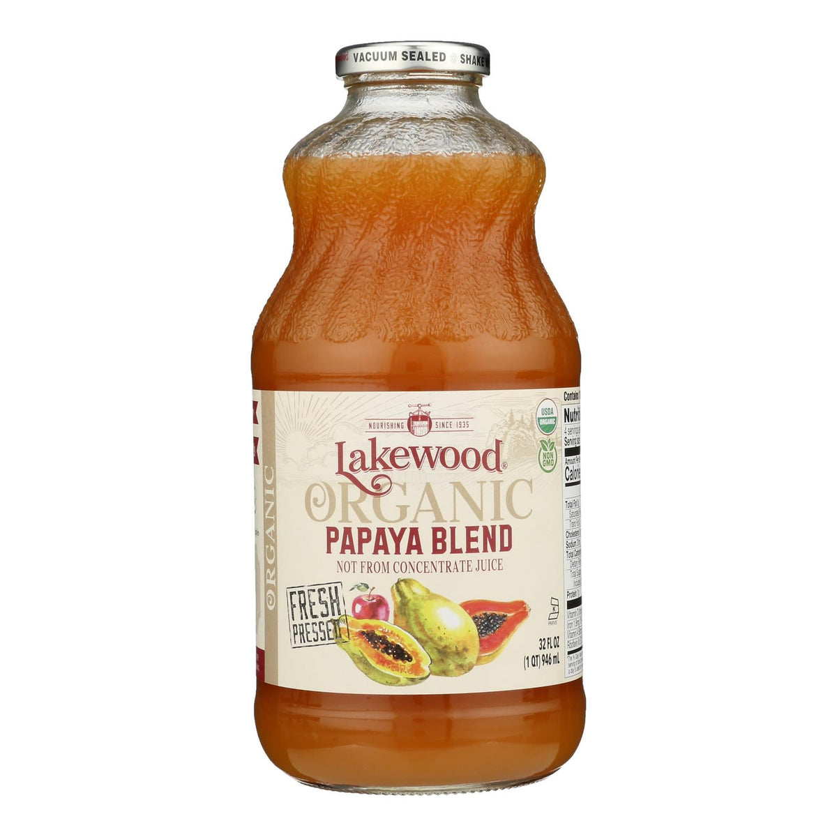 Lakewood Organic Papaya Blend Juice, 32 oz (Case of 6)