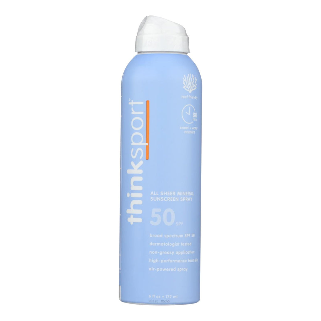 Thinksport Clear Zinc Sunscreen Spray SPF 50, 6 fl oz