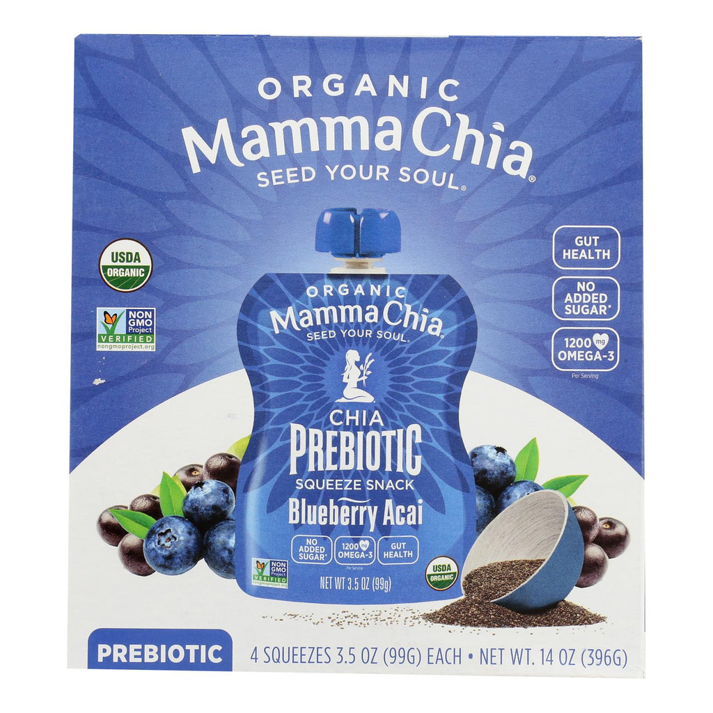 Mamma Chia Chia Squeeze, Blackberry Acai, 4 x 3.5 oz (Case of 6)