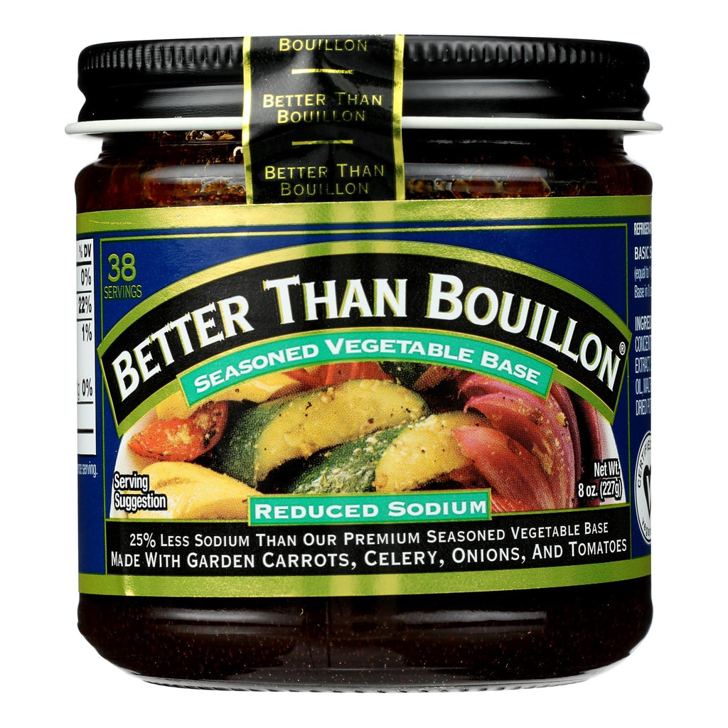 Better Than Bouillon Reduced Sodium Seasoned Vegetable Base, 8 oz (Case of 6)