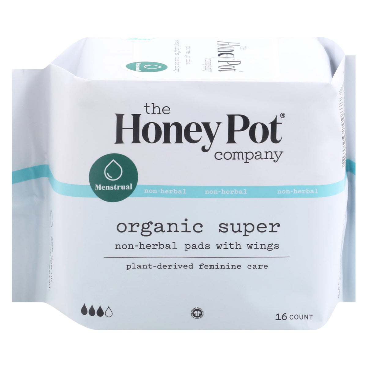 The Honey Pot Non-Herbal Super Menstrual Pads, 16 ct