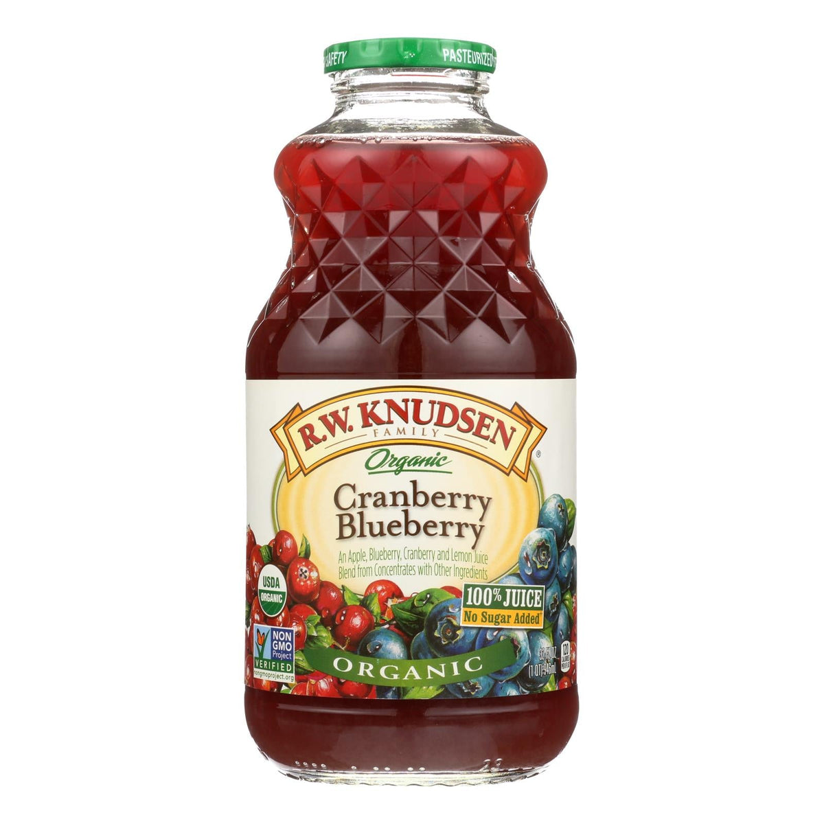 R.W. Knudsen Organic Cranberry Blueberry Juice, 32 fl oz (Case of 6)