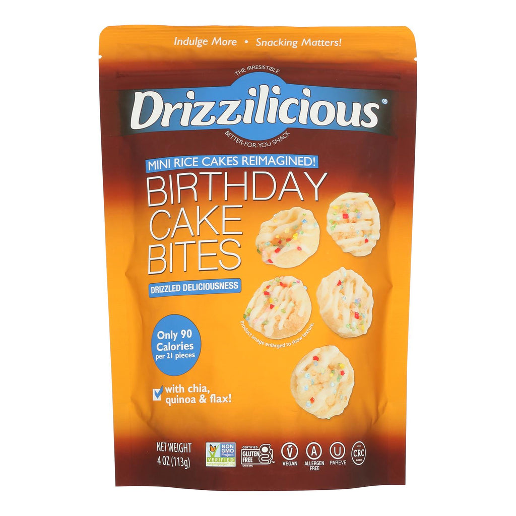 Drizzilicious Birthday Cake Mini Rice Crisps, 4 oz (Case of 12)