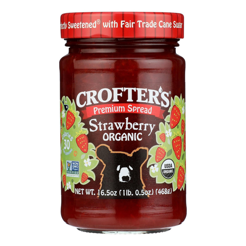 Crofter's Organic Premium Fruit Spread, Strawberry, 16.5 oz (Case of 6)