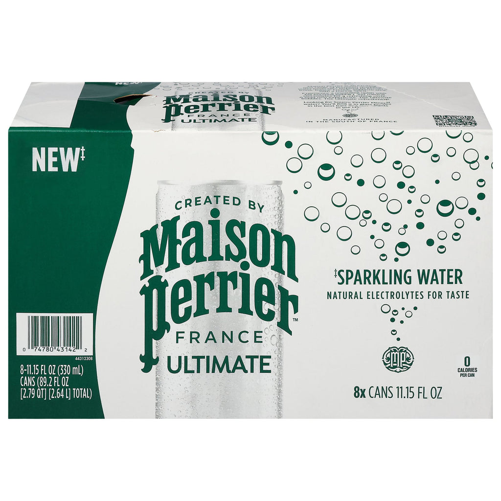 Maison Perrier Unflavored Sparkling Water, 8 x 11.15 fl oz (Case of 3)