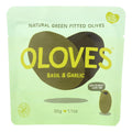 Poshi Pitted Green Olives with Basil & Garlic, 1.1 oz (Case of 10)