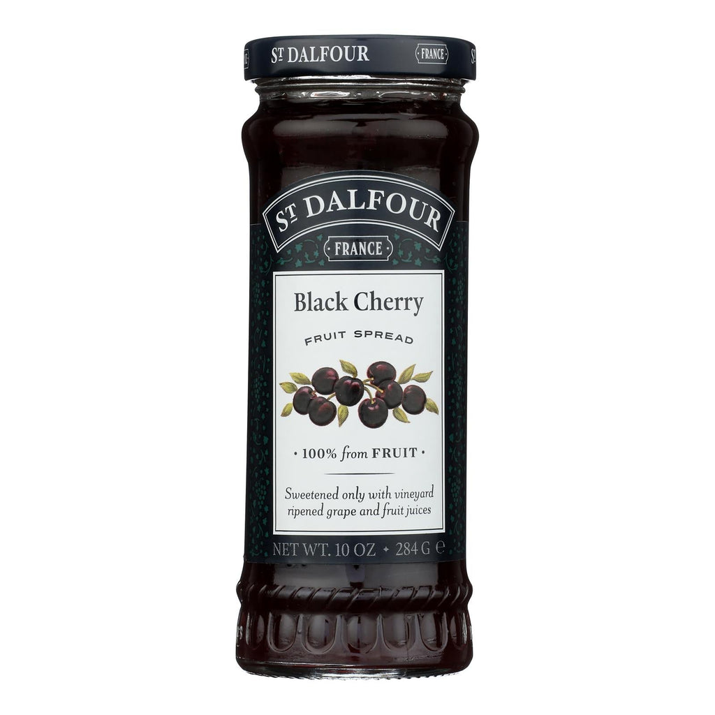 St. Dalfour Deluxe 100% Fruit Spread, Black Cherry, 10 oz (Case of 6)