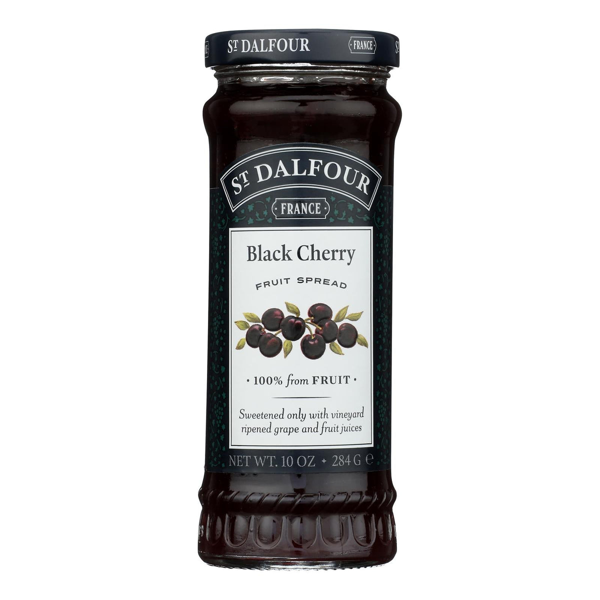 St. Dalfour Deluxe 100% Fruit Spread, Black Cherry, 10 oz (Case of 6)