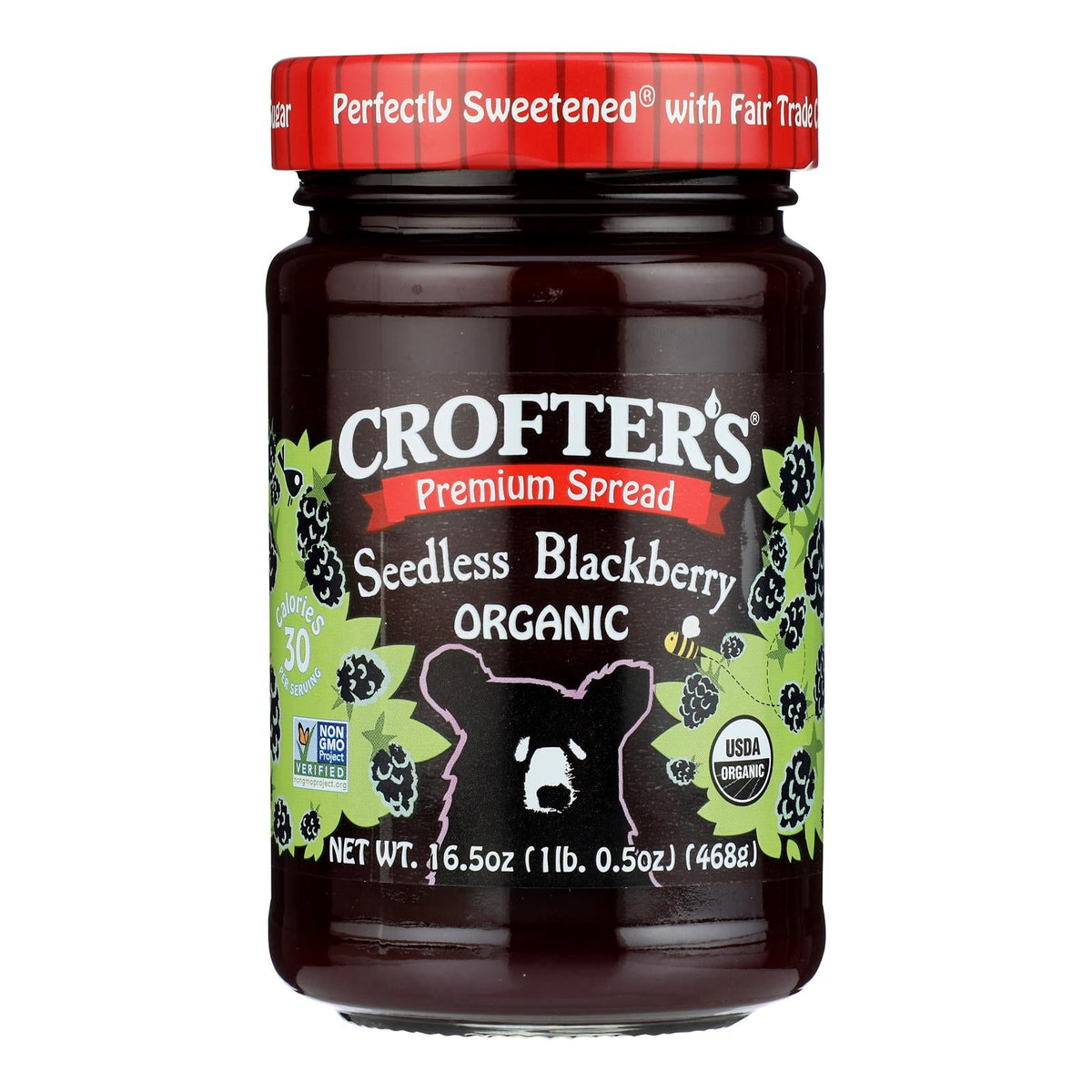 Crofter's Premium Spread, Seedless Blackberry, 16.5 oz (Case of 6)