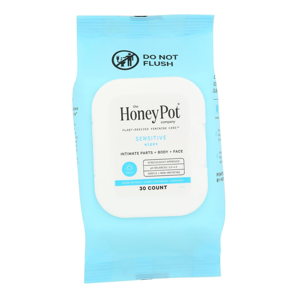 The Honey Pot Sensitive Intimate Wipes, 30 ct