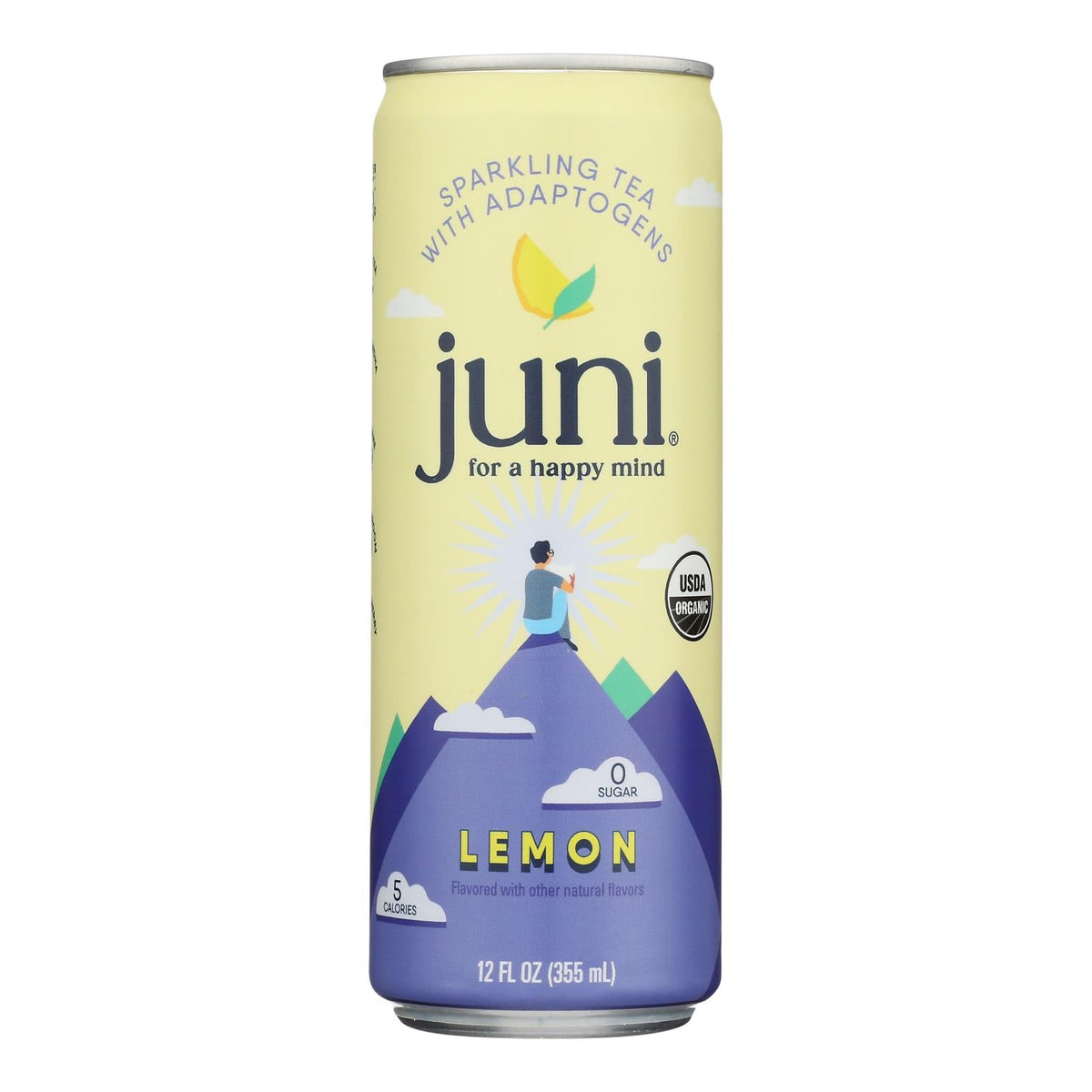 Juni Organic Lemon Sparkling Tea, 12 fl oz (Case of 12)