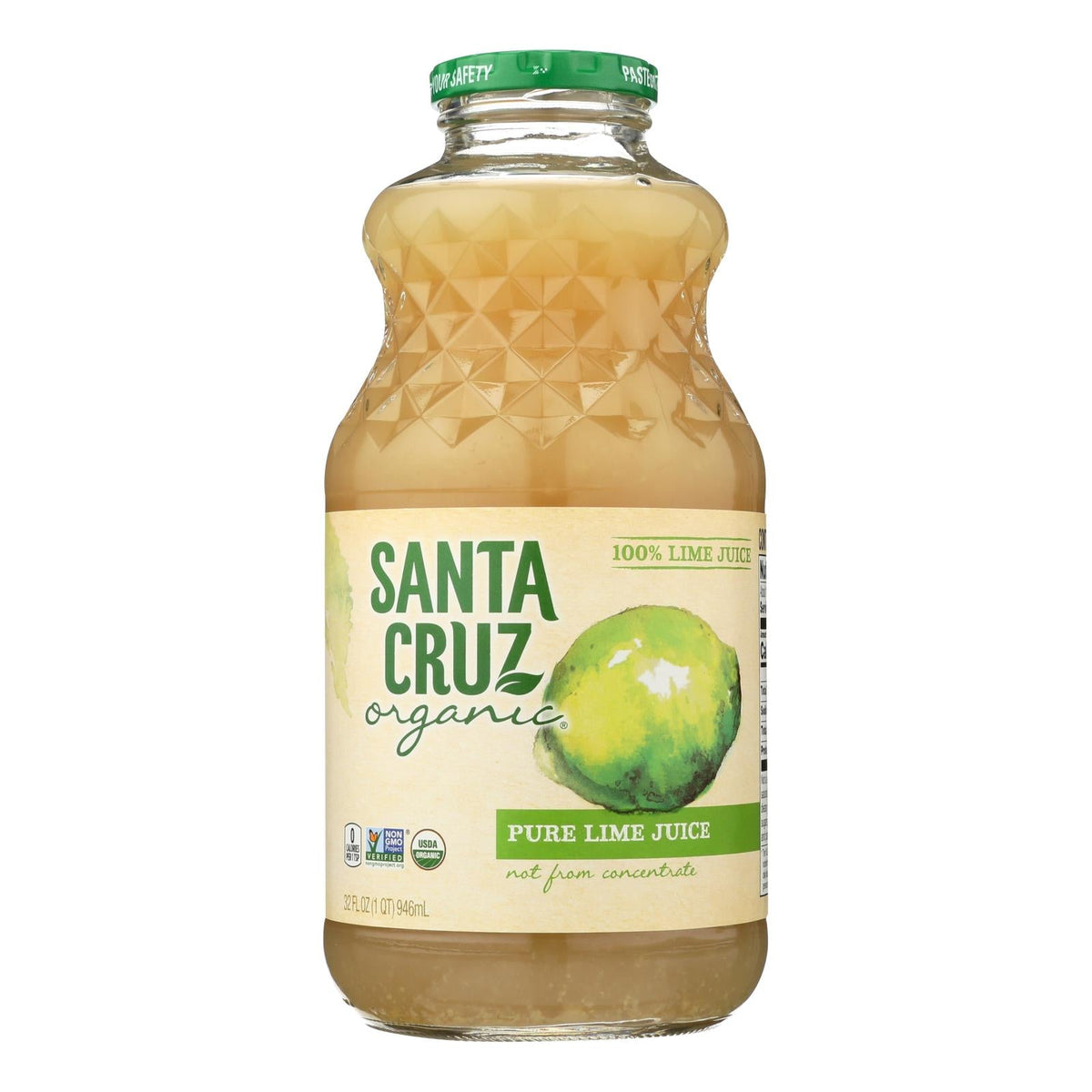 Santa Cruz Organic 100% Pure Lime Juice, 32 fl oz (Case of 6)