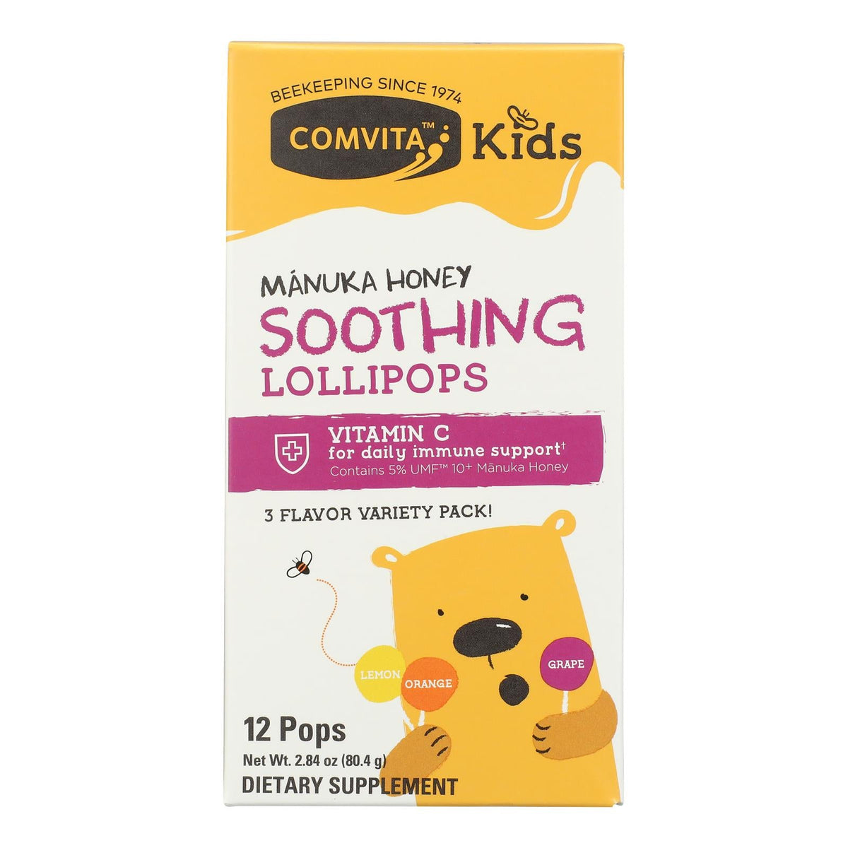 Comvita Manuka Honey Soothing Pops, 12 ct