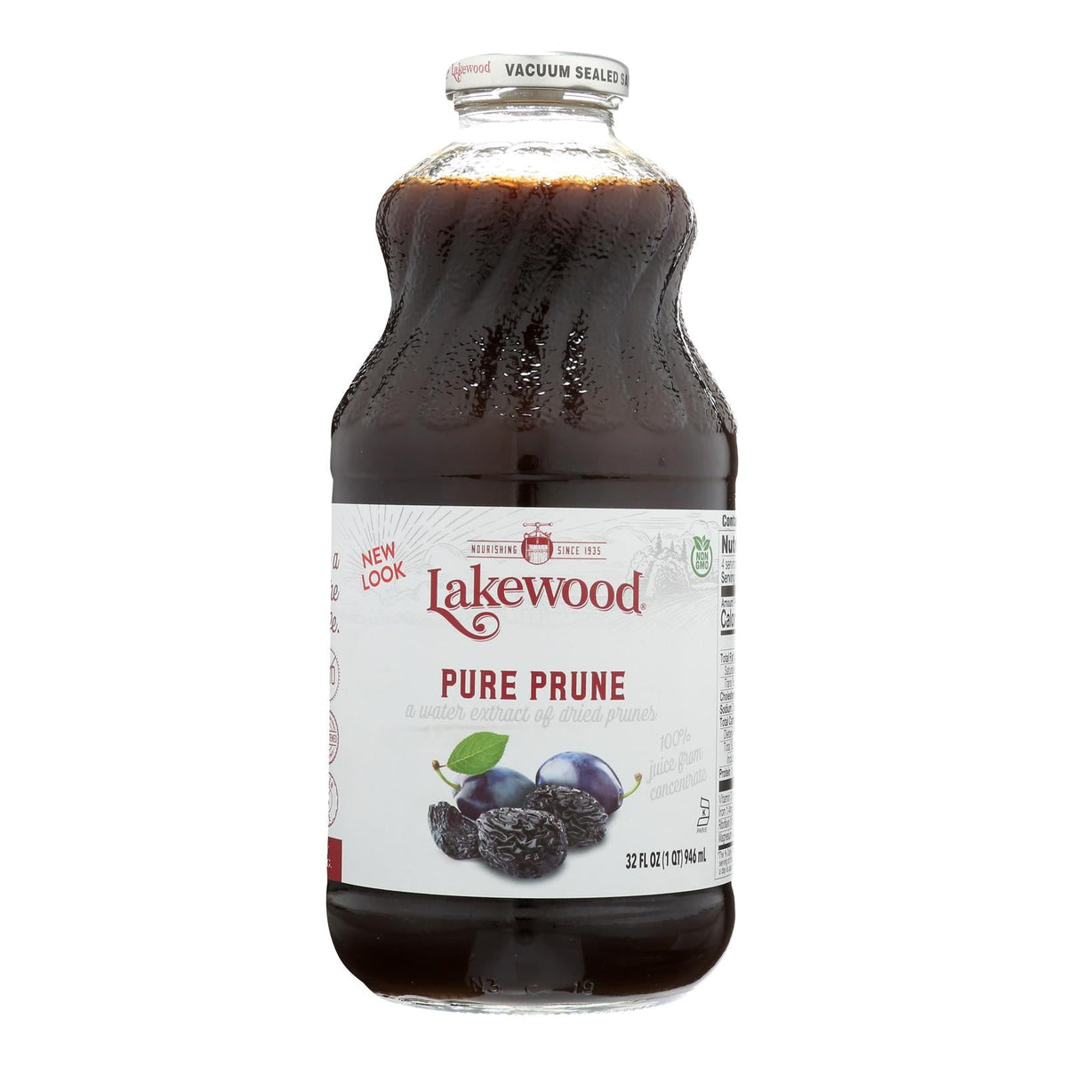 Lakewood Pure Prune Juice, 32 fl oz (Case of 6)