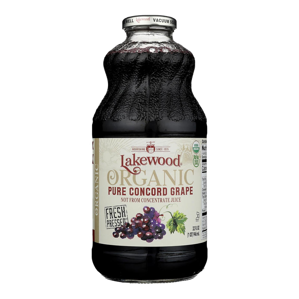 Lakewood Organic Concord Grape Juice, 32 fl oz (Case of 6)
