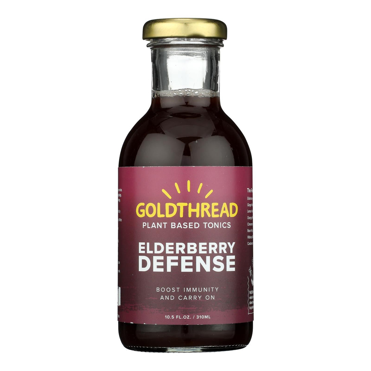 Goldthread Elderberry Defense Plant-Based Tonic, 10.5 fl oz (Case of 12)