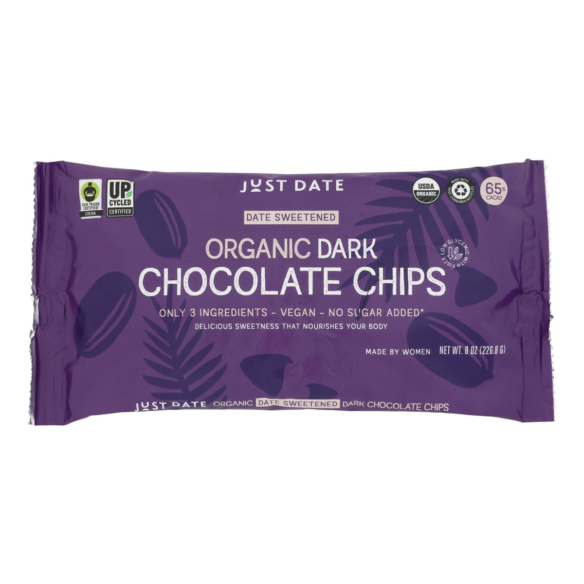 Just Date Date-Sweetened Dark Chocolate Chips, 7 oz (Case of 6)