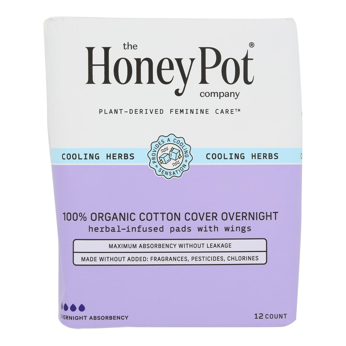The Honey Pot Herbal Postpartum Pads, 12 ct