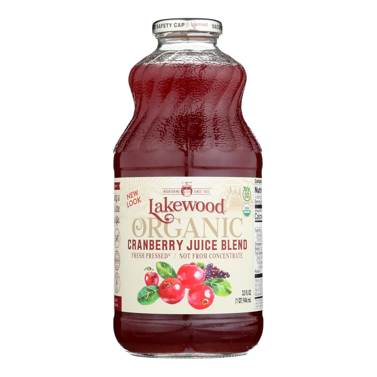 Lakewood Organic Cranberry Blend Juice, 32 fl oz (Case of 6)