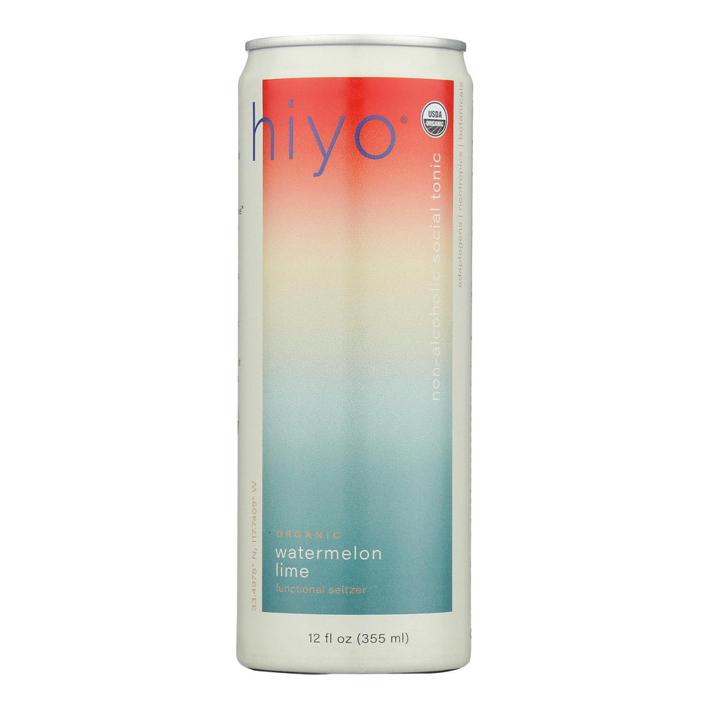 Hiyo Organic Watermelon Lime Seltzer, 12 fl oz (Case of 12)