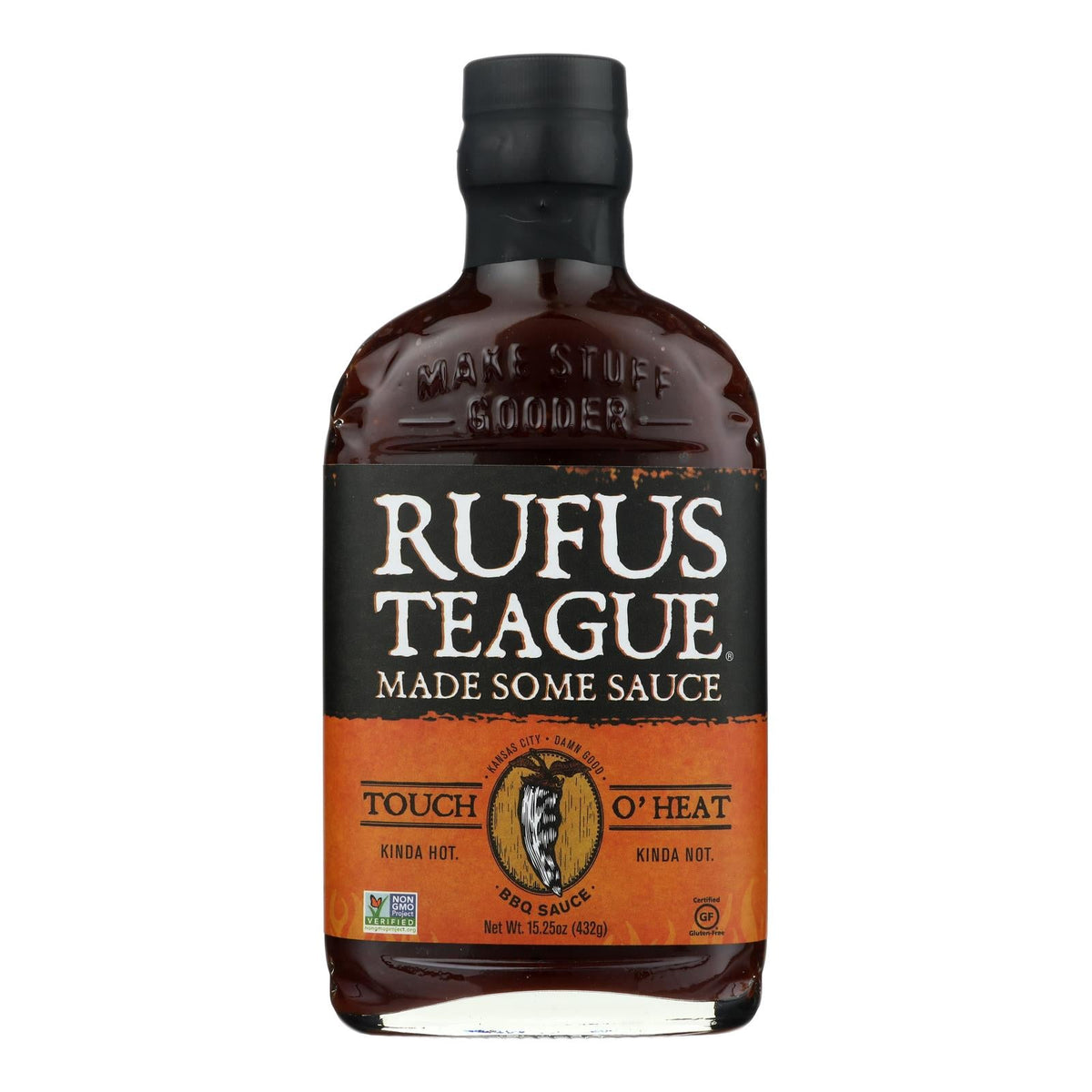 Rufus Teague Touch O' Heat BBQ Sauce, 16 oz (Case of 6)