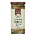 Woodstock Organic Garlic Stuffed Olives, 8.5 oz (Case of 12)