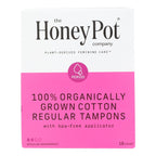 The Honey Pot Regular Unscented Tampons with Plastic Applicator, 18 ct