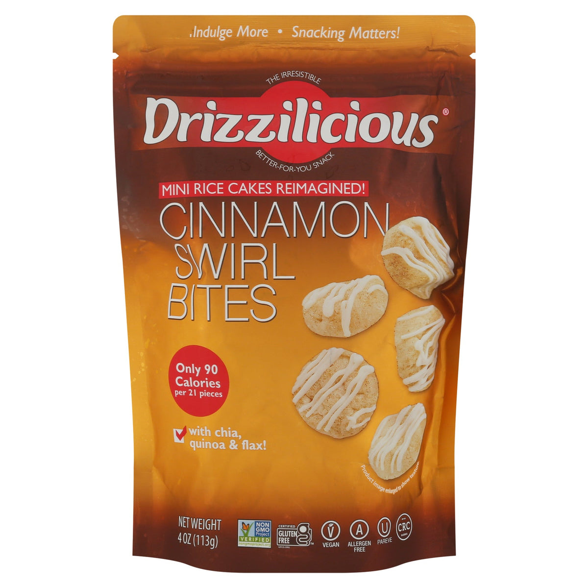 Drizzilicious Cinnamon Mini Rice Crisps, 4 oz (Case of 12)