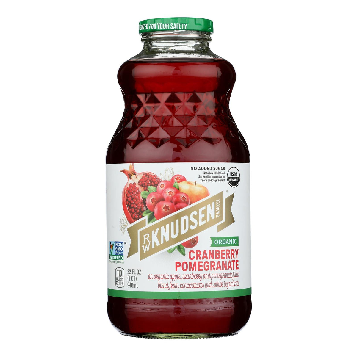 R.W. Knudsen Organic Cranberry Pomegranate Juice, 32 fl oz (Case of 6)