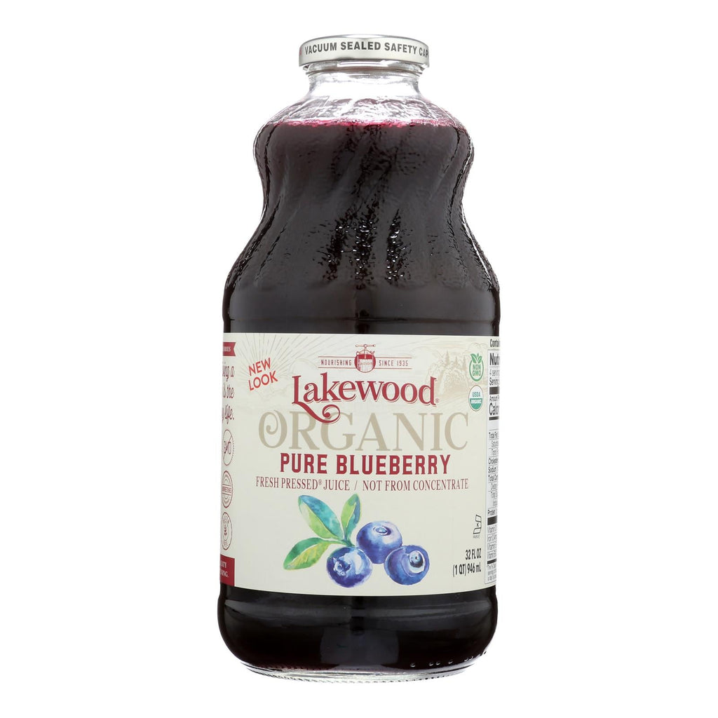 Lakewood Organic Pure Blueberry Juice, 32 fl oz (Case of 6)