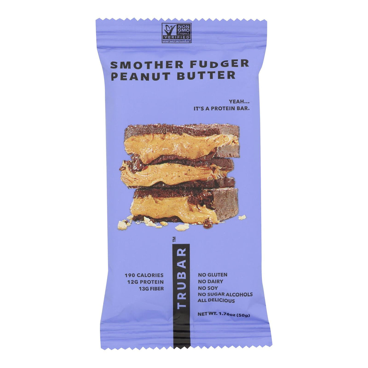 Trubar Fudge Peanut Butter Protein Bar, 1.76 oz (Case of 12)