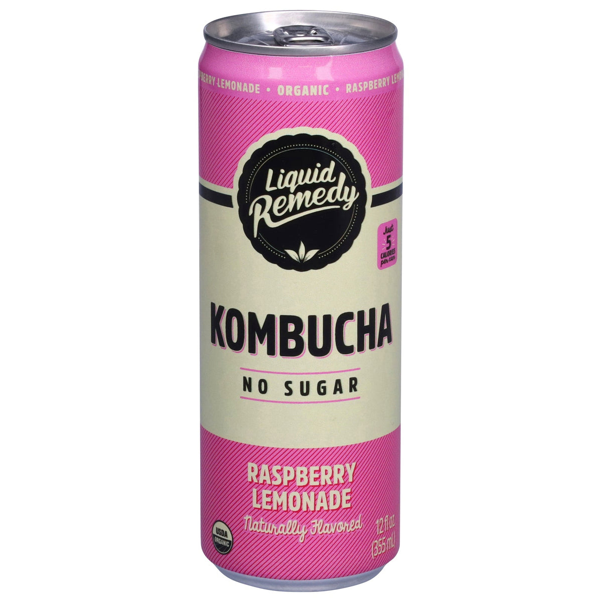Remedy Organic Raspberry Lemonade Kombucha, 12 fl oz (Case of 12)