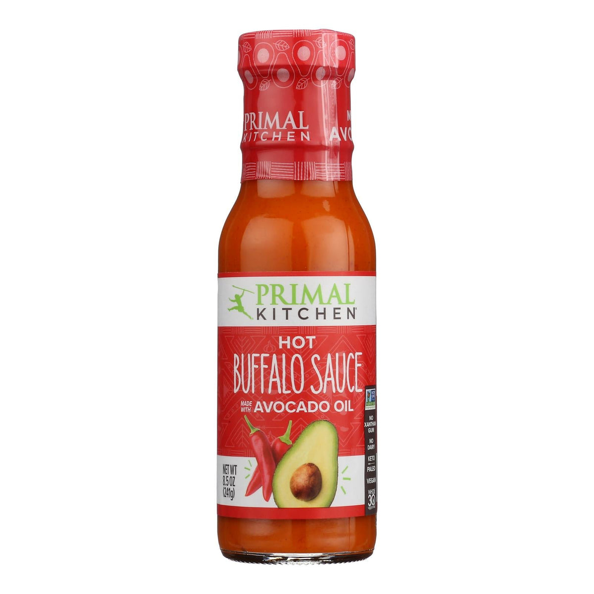 Primal Kitchen Hot Buffalo Sauce, 8.5 oz (Case of 6)