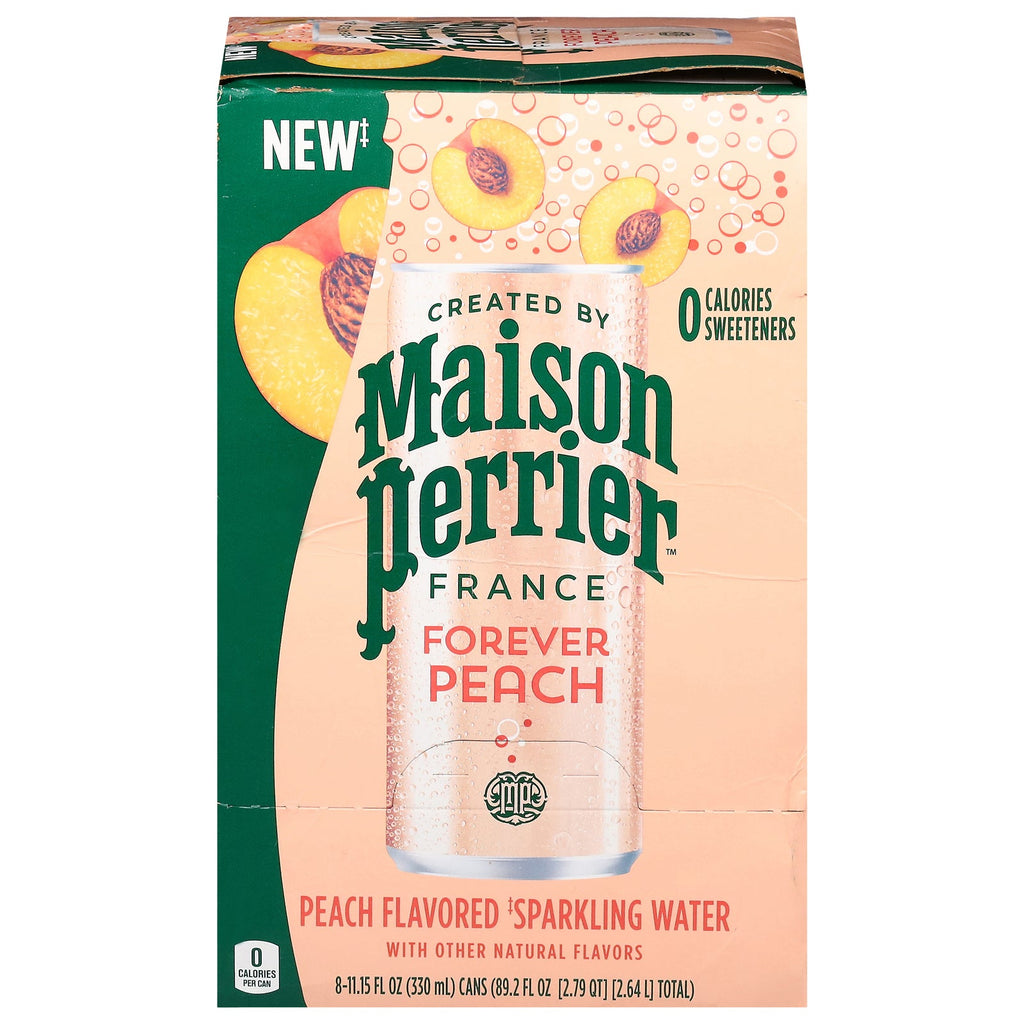 Maison Perrier Peach Sparkling Water, 8 x 11.15 fl oz (Case of 3)