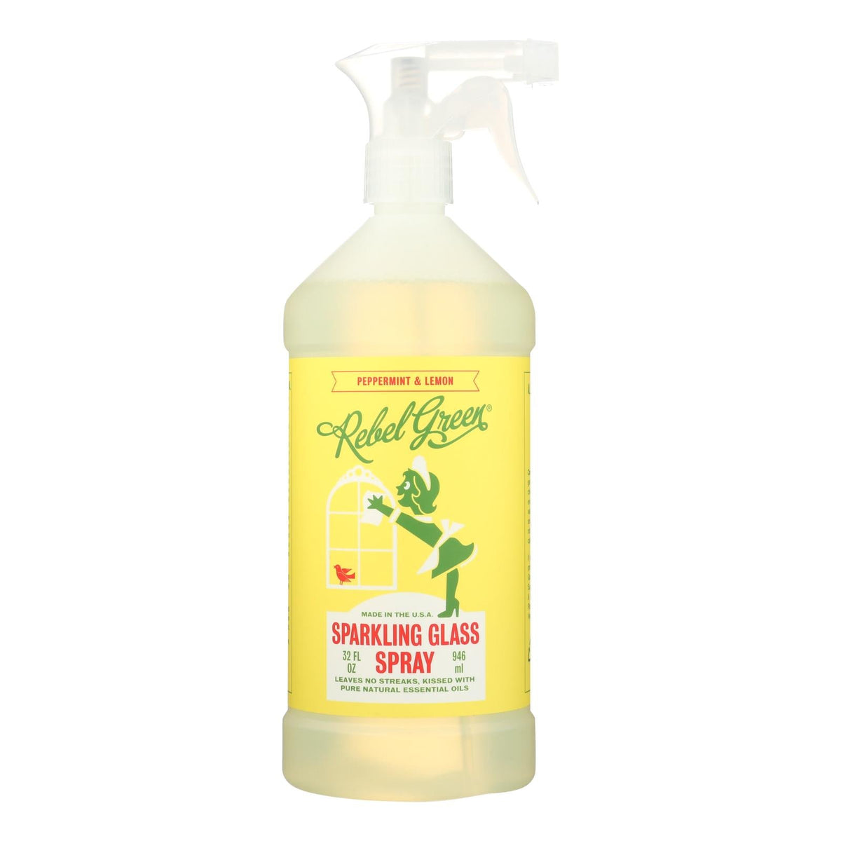 Rebel Green Peppermint Lemon Glass Spray, 32 fl oz (Case of 4)
