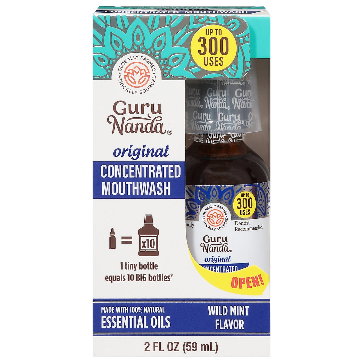 GuruNanda Concentrated Wild Mint Mouthwash, 2 oz