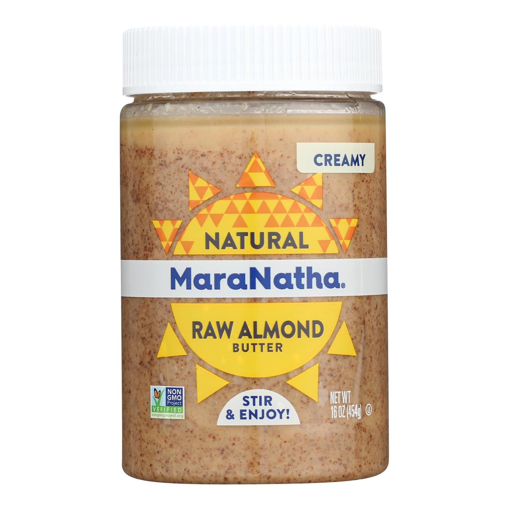 MaraNatha Raw Almond Butter, Creamy, No Salt, 16 oz (Case of 6)