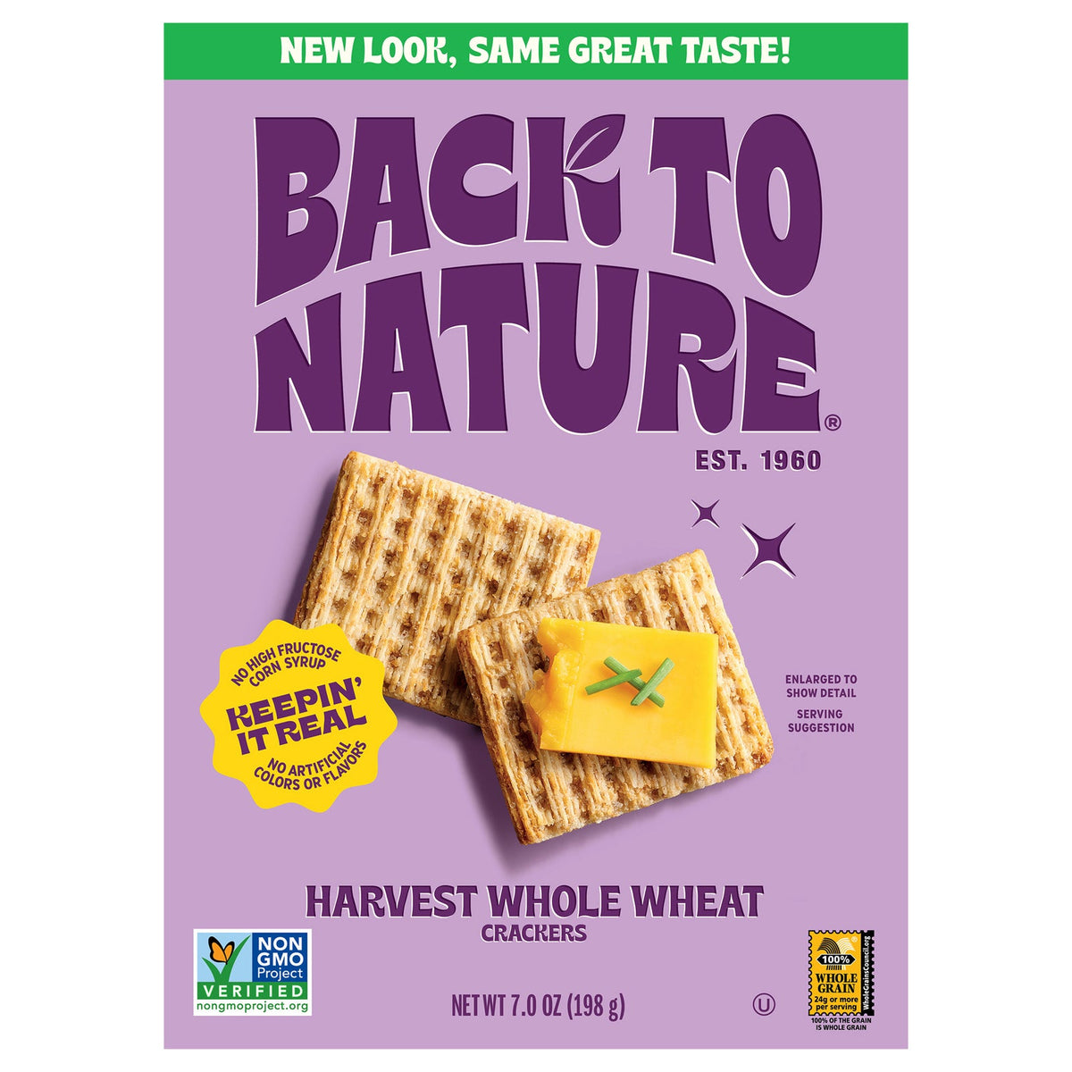 Back to Nature Harvest Whole Wheat Crackers, 7 oz (Case of 12)
