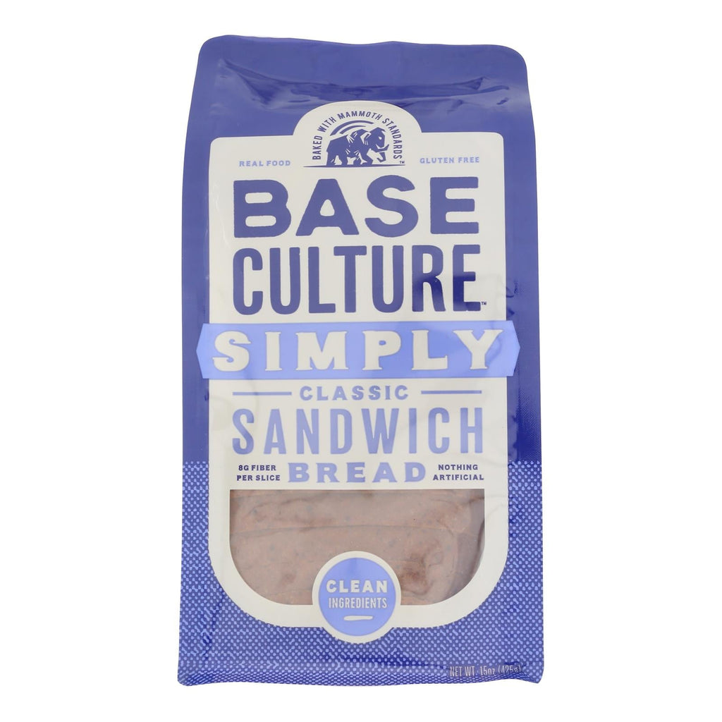 Base Culture Simply Bread Classic Sandwich Bread, 15 oz (Case of 6)
