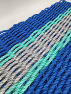 Blue, Gray & Teal Accent Lobster Rope Doormat