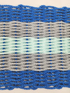 Blue, Gray & Seafoam 5-Stripe Lobster Rope Doormat