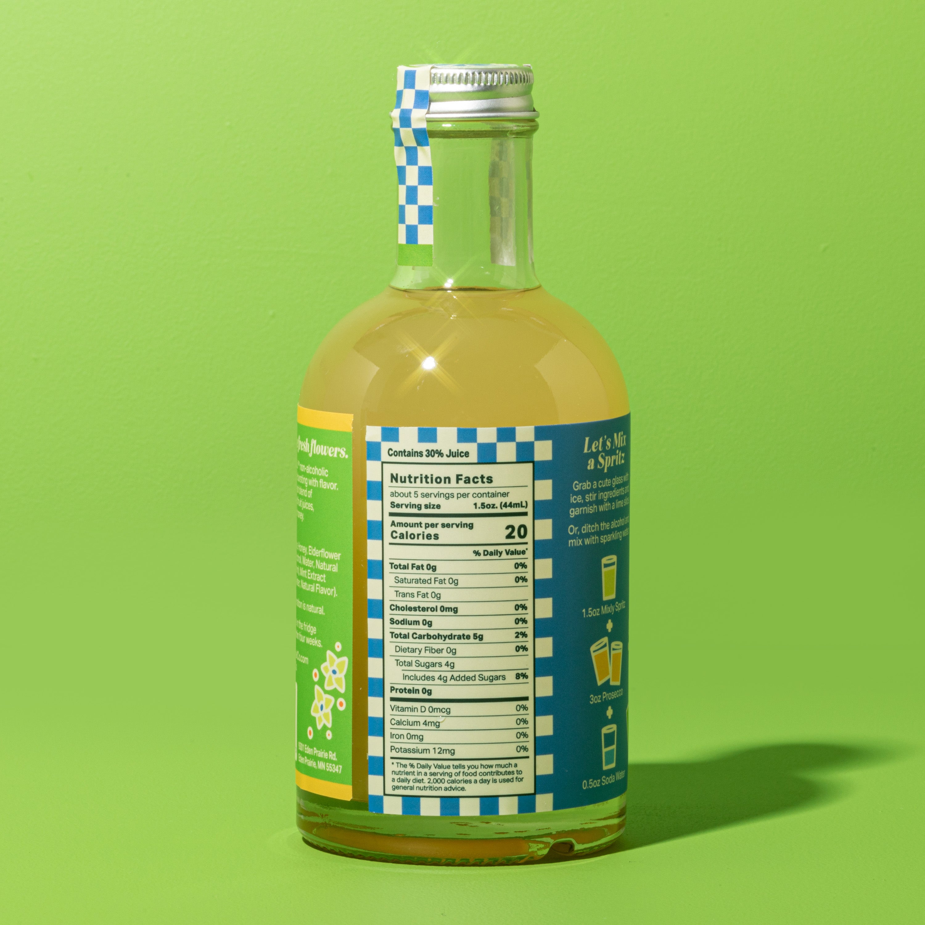 Elderflower Mint Spritz | Non Alcoholic Cocktail & Mocktail Mixer