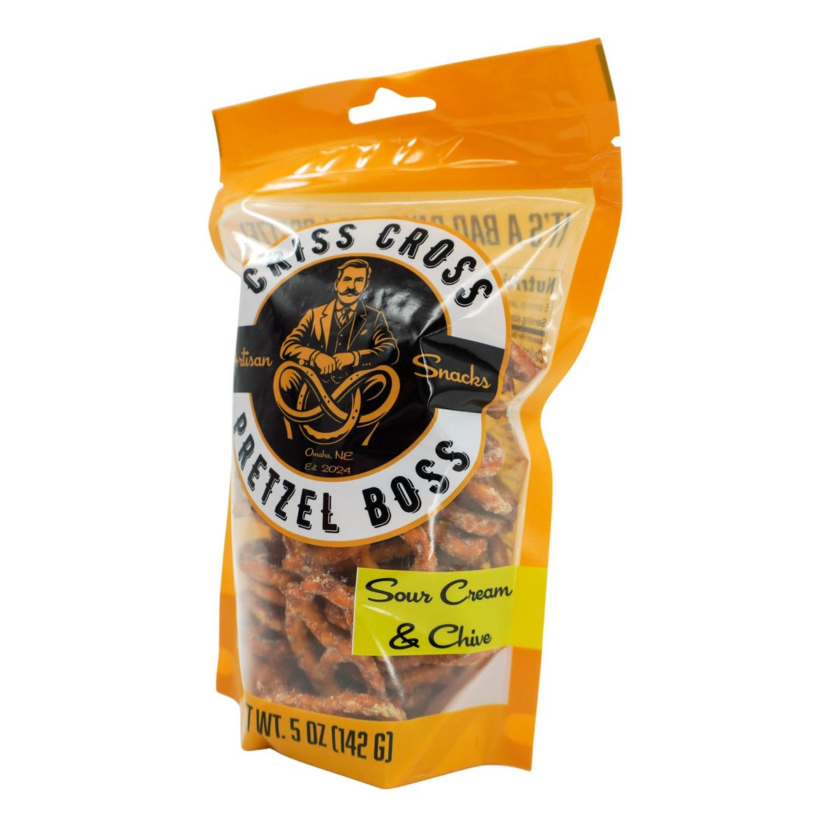 Sour Cream & Chive Flavored Pretzels | Pack of 3 | 5 oz | Criss Cross Pretzel Boss