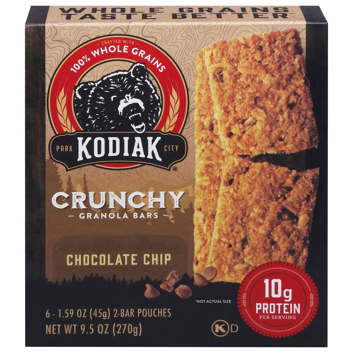 Kodiak Cakes Chocolate Chip Granola Bars, 6 x 1.59 oz (Case of 12)
