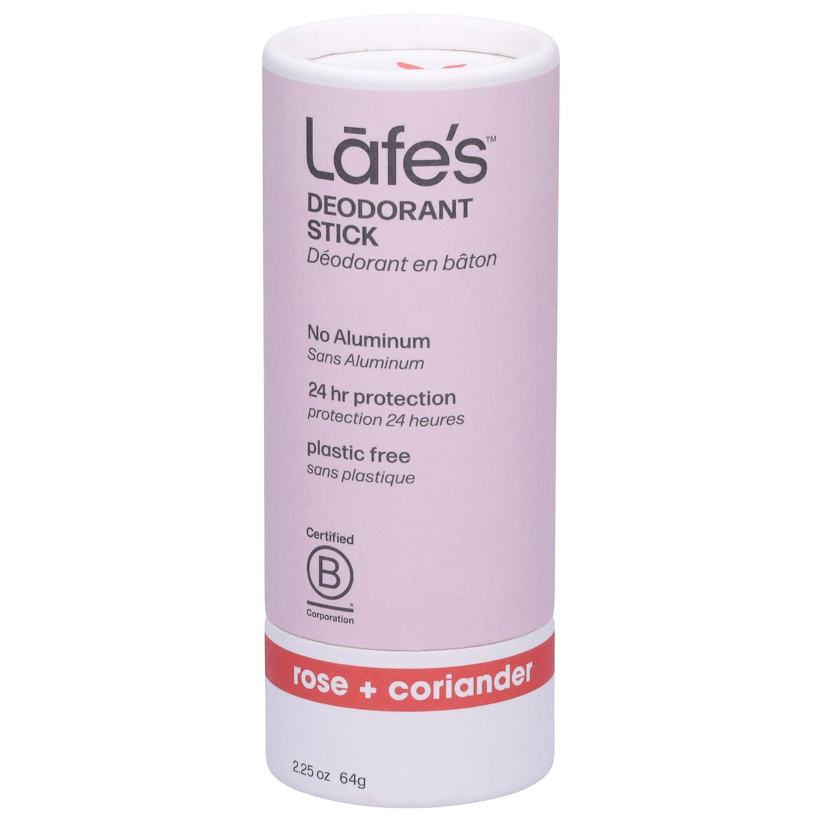 Lafe's Rose Coriander Plastic-Free Deodorant, 2.25 oz