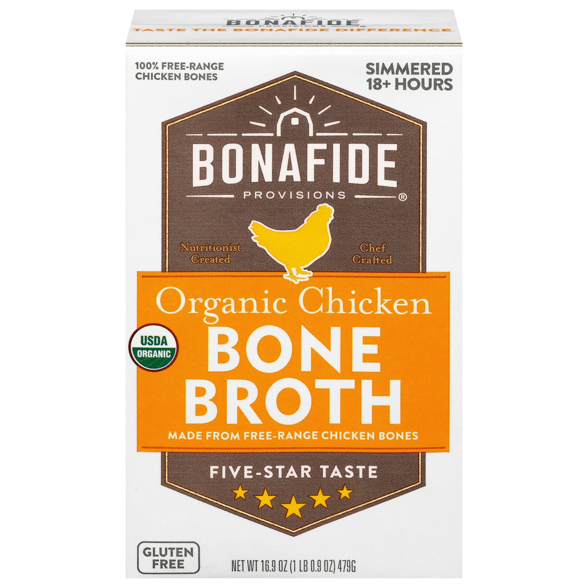 Bonafide Provisions Organic Chicken Bone Broth, 16.9 fl oz (Case of 6)