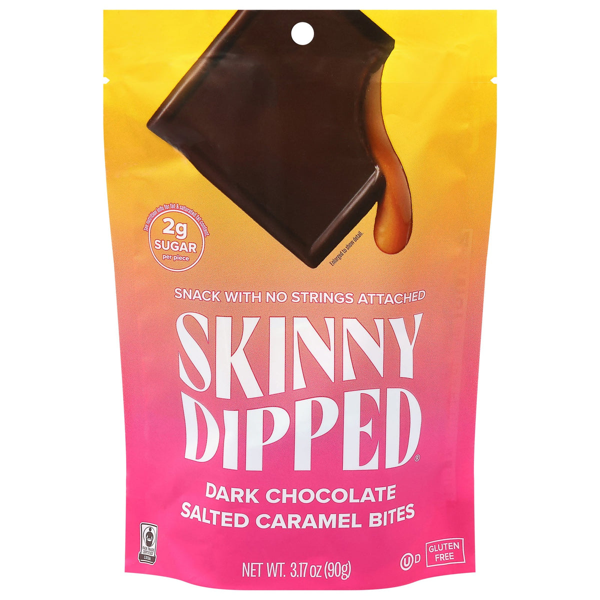 SkinnyDipped Dark Chocolate Caramel Bites, 3.17 oz (Case of 10)